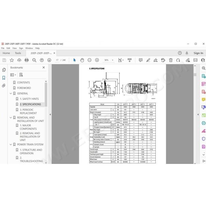 Hyundai Forklift 20DT-7 25DT-7 30DT-7 33DT-7 service & repair manual