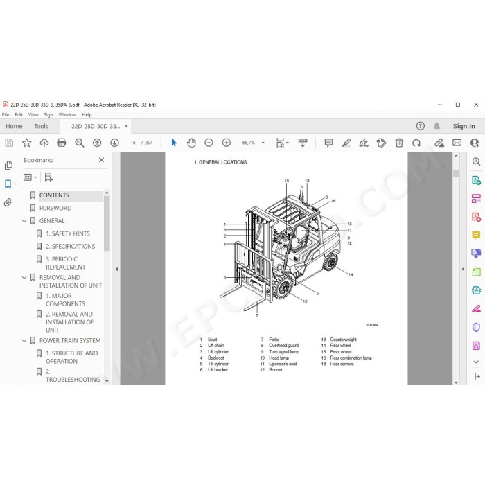 Hyundai Forklift 22D-9 25D-9 30D-9 33D-9 35DA-9 service & repair manual