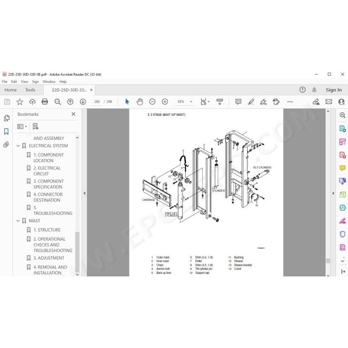Hyundai Forklift 22D-9E 25D-9E 30D-9E 33D-9E service & repair manual