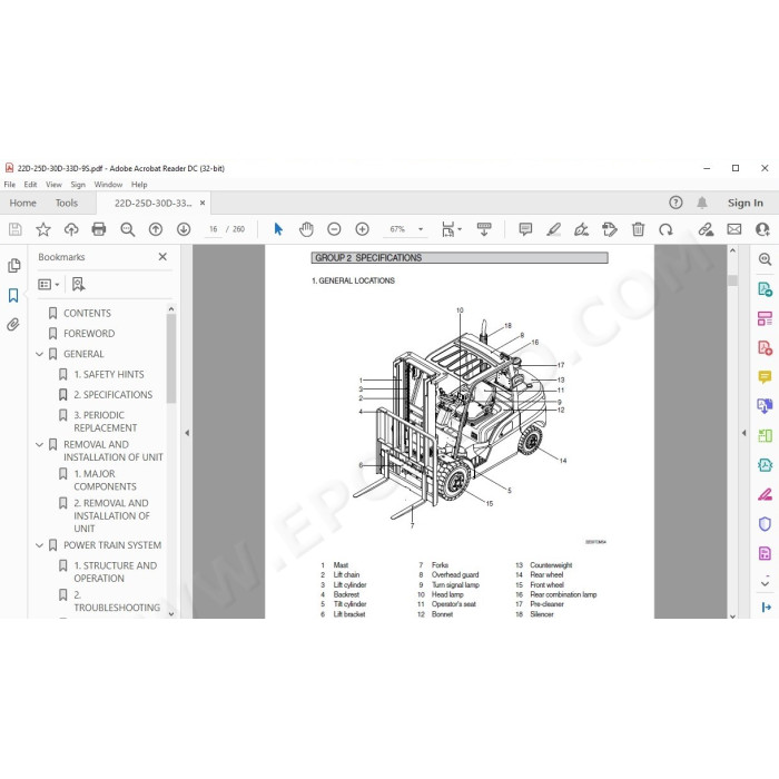 Hyundai Forklift 22D-9S 25D-9S 30D-9S 33D-9S service & repair manual