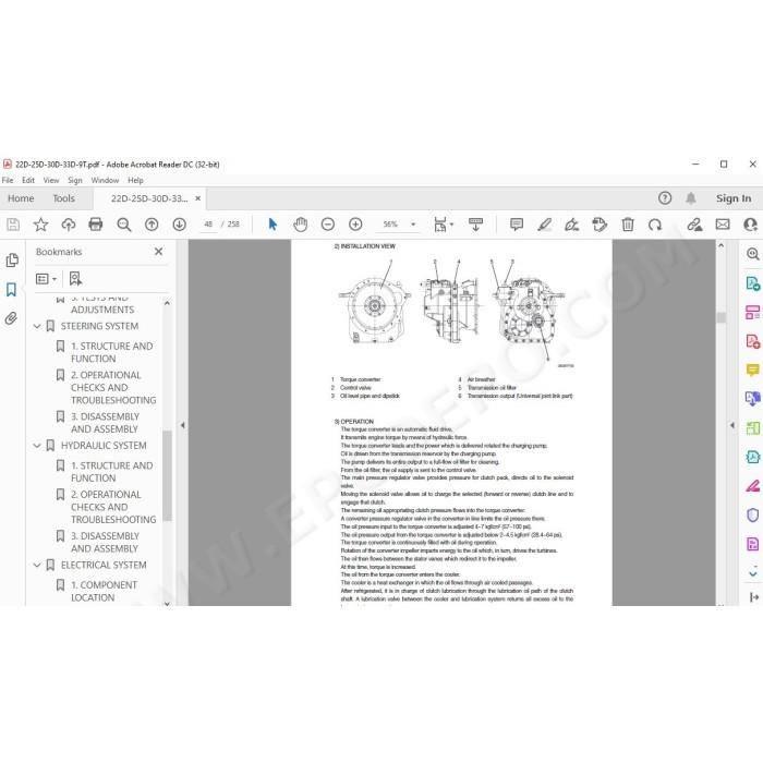 Hyundai Forklift 22D-9T 25D-9T 30D-9T 33D-9T service & repair manual