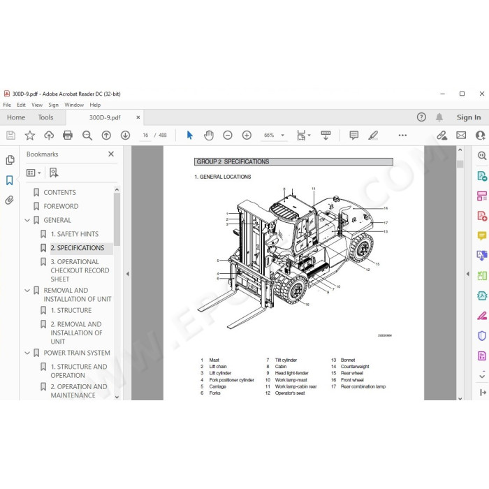 Hyundai Forklift 300D-9 service & repair manual