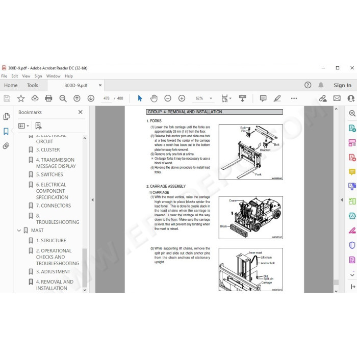 Hyundai Forklift 300D-9 service & repair manual