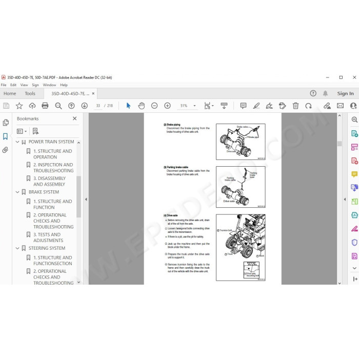 Hyundai Forklift 35D-7E 40D-7E 45D-7E 50D-7AE service & repair manual