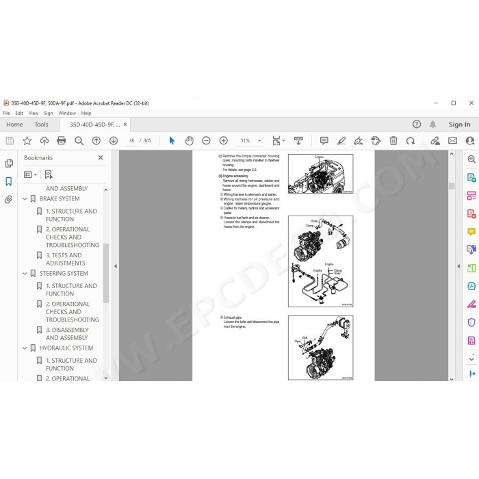Hyundai Forklift 35D-9F 40D-9F 45D-9F 50DA-9F service & repair manual