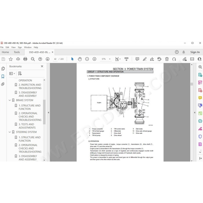 Hyundai Forklift 35D-9S 40D-9S 45D-9S 50D-9SA service & repair manual