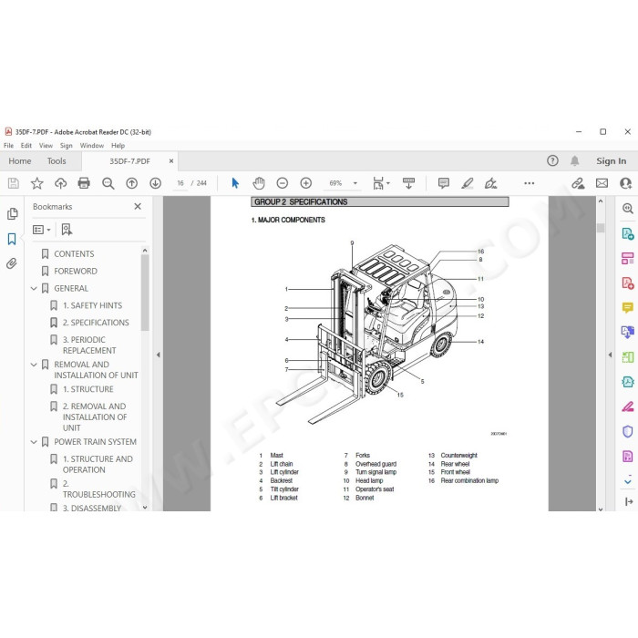 Hyundai Forklift 35DF-7 service & repair manual