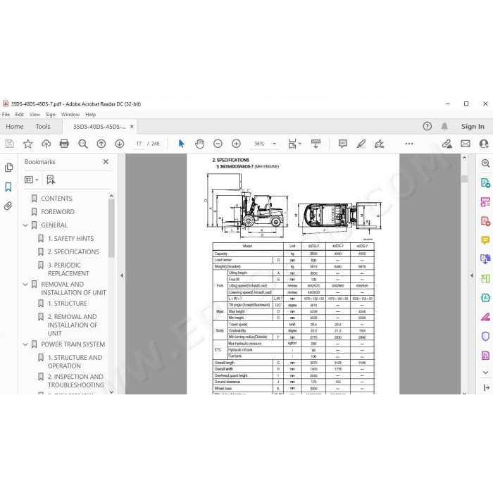 Hyundai Forklift 35DS-7 40DS-7 45DS-7 service & repair manual
