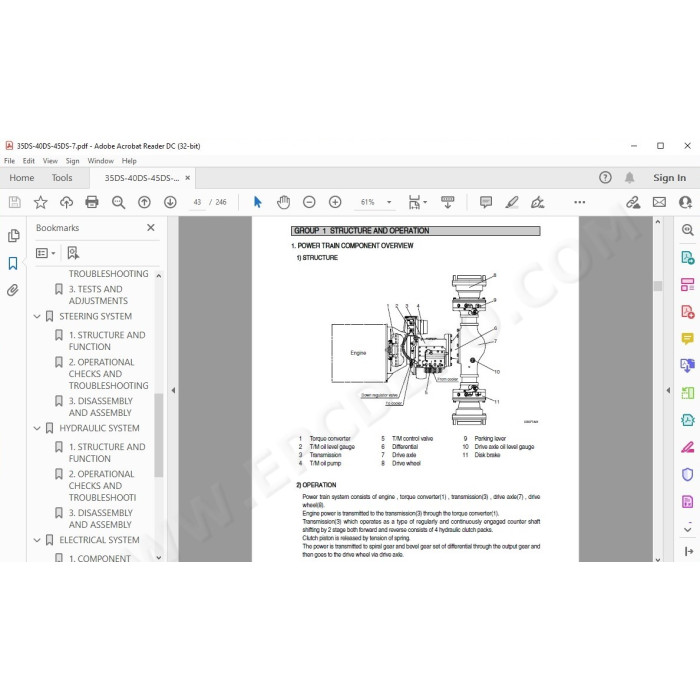 Hyundai Forklift 35DS-7 40DS-7 45DS-7 service & repair manual