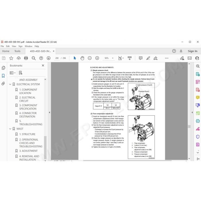 Hyundai Forklift 40D-9VC 45D-9VC 50DN-9VC service & repair manual