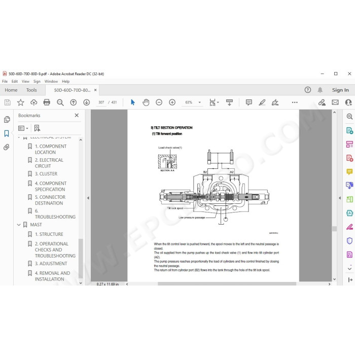 Hyundai Forklift 50D-9 60D-9 70D-9 80D-9 service & repair manual