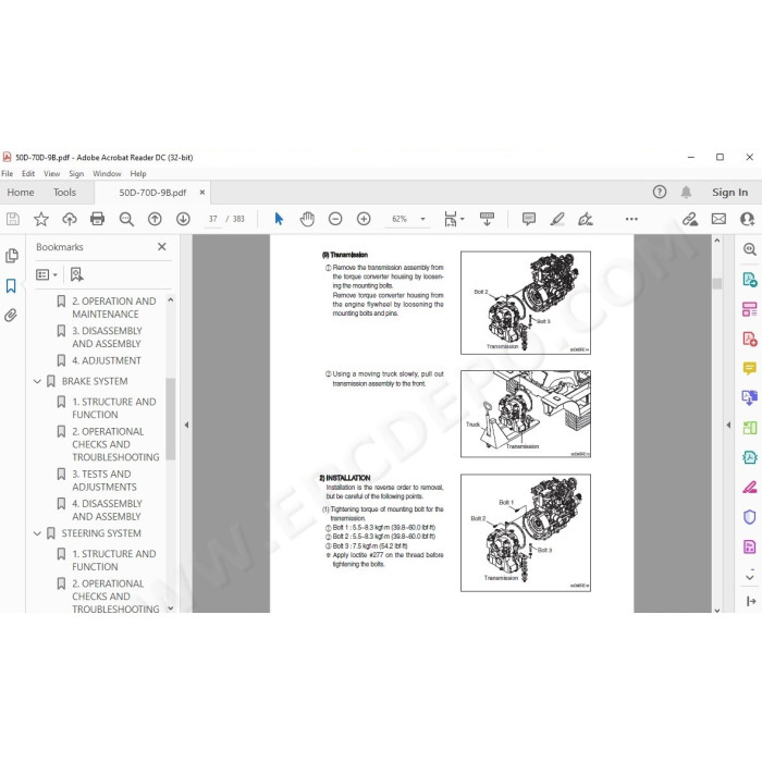 Hyundai Forklift 50D-9B 70D-9B service & repair manual