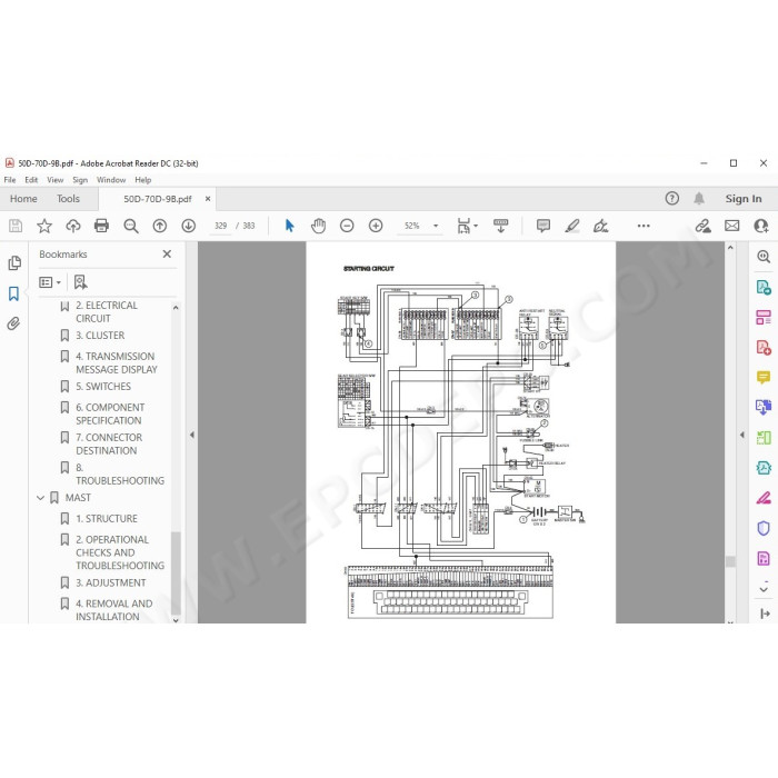 Hyundai Forklift 50D-9B 70D-9B service & repair manual