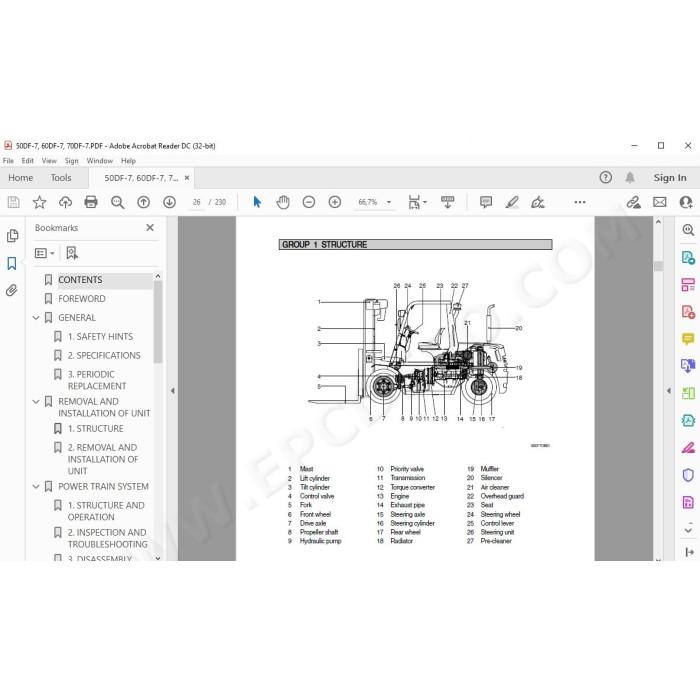 Hyundai Forklift 50DF-7 60DF-7 70DF-7 service & repair manual