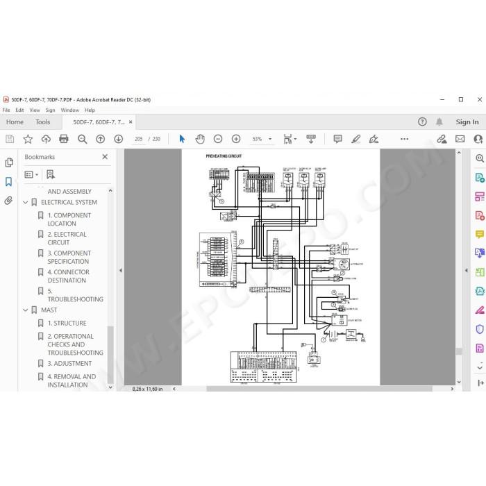 Hyundai Forklift 50DF-7 60DF-7 70DF-7 service & repair manual