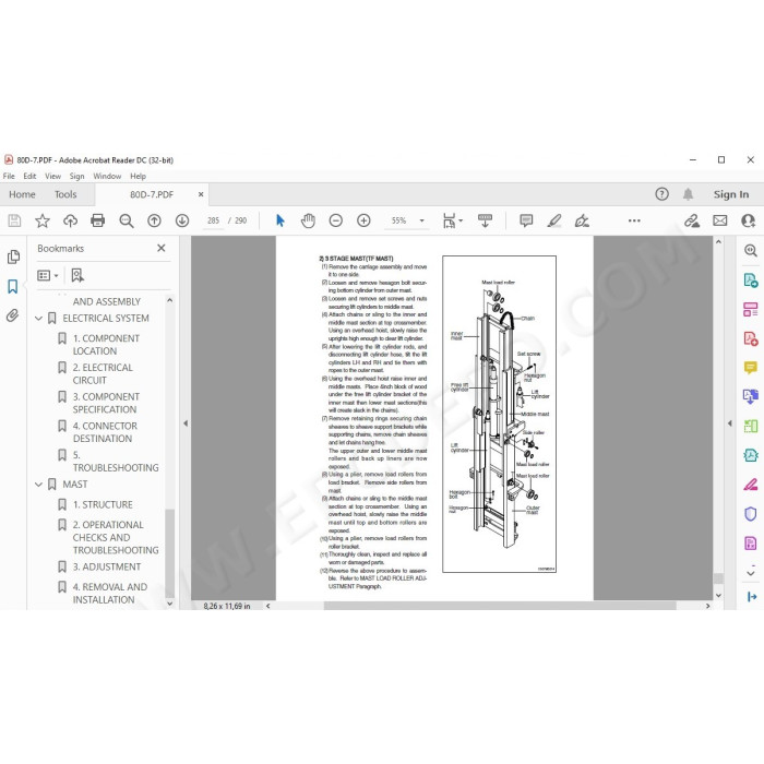 Hyundai Forklift 80D-7 service & repair manual