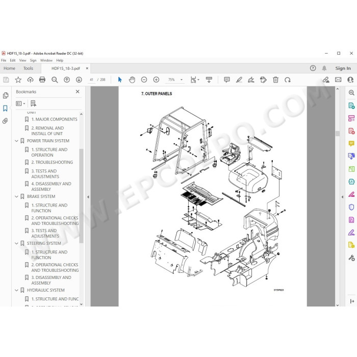 Hyundai Forklift HDF15-3 HDF18-3 service & repair manual