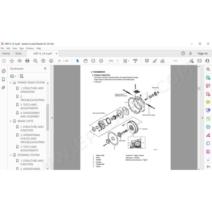 Hyundai Forklift HDF15-5 HDF18-5 service & repair manual