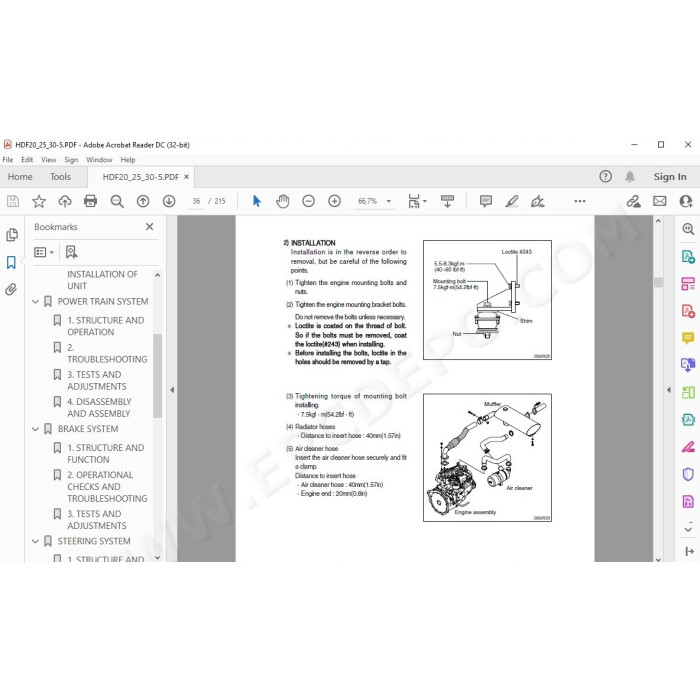 Hyundai Forklift HDF20-5 HDF25-5 HDF30-5 service & repair manual