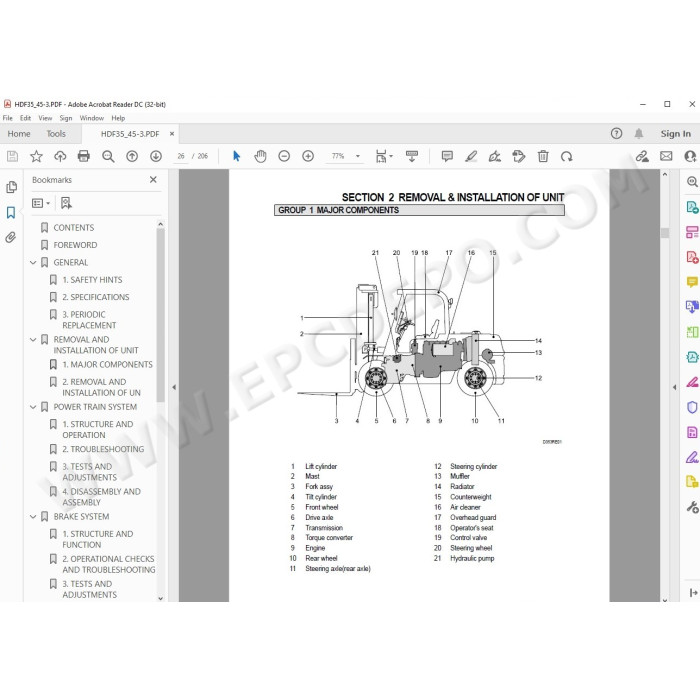 Hyundai Forklift HDF35-3 HDF45-3 service & repair manual