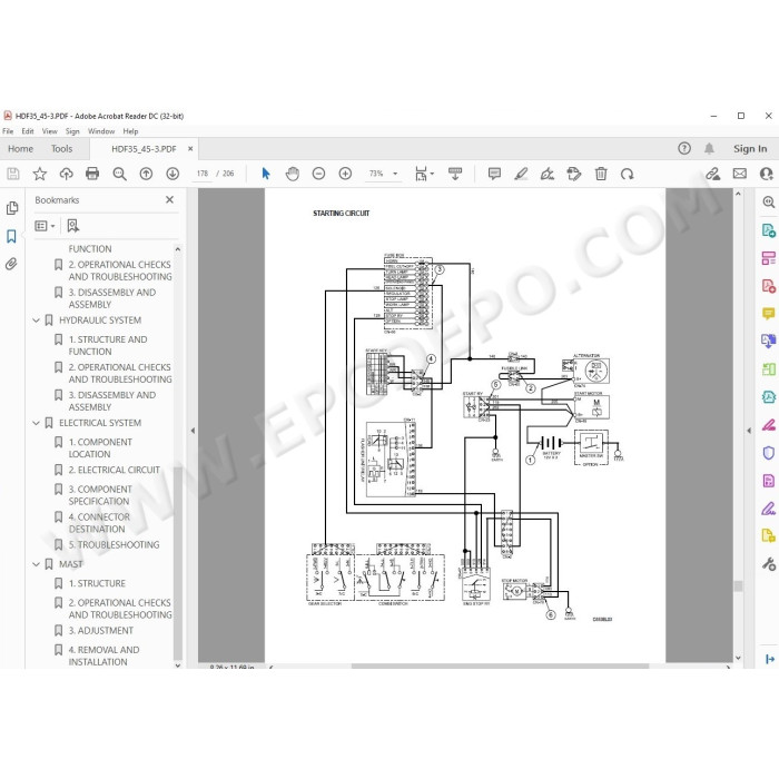 Hyundai Forklift HDF35-3 HDF45-3 service & repair manual