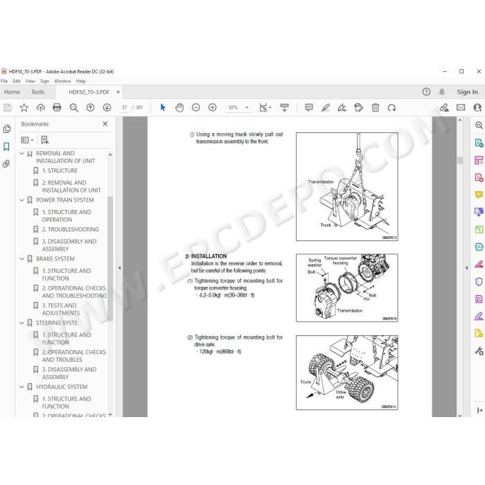 Hyundai Forklift HDF50-3 HDF70-3 service & repair manual