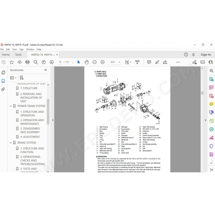 Hyundai Forklift HDF50-7S HDF70-7S service & repair manual