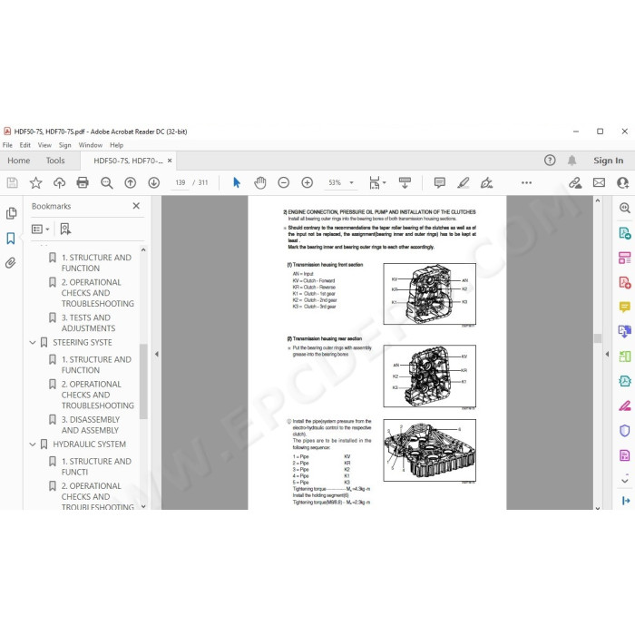 Hyundai Forklift HDF50-7S HDF70-7S service & repair manual