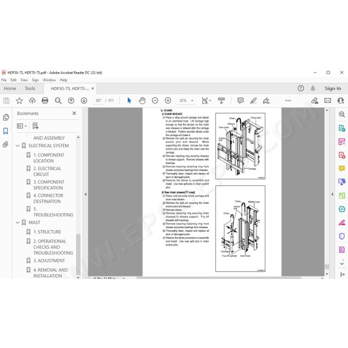 Hyundai Forklift HDF50-7S HDF70-7S service & repair manual