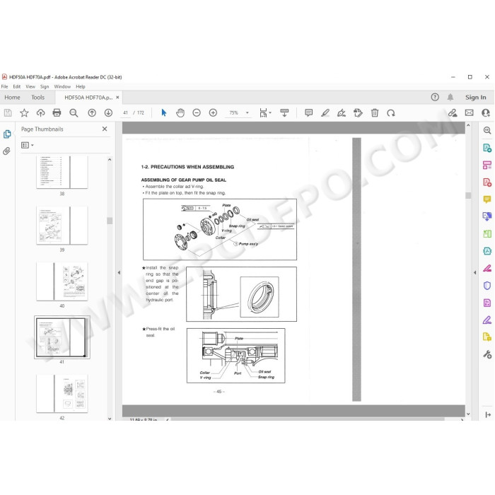 Hyundai Forklift HDF50A HDF70A service & repair manual