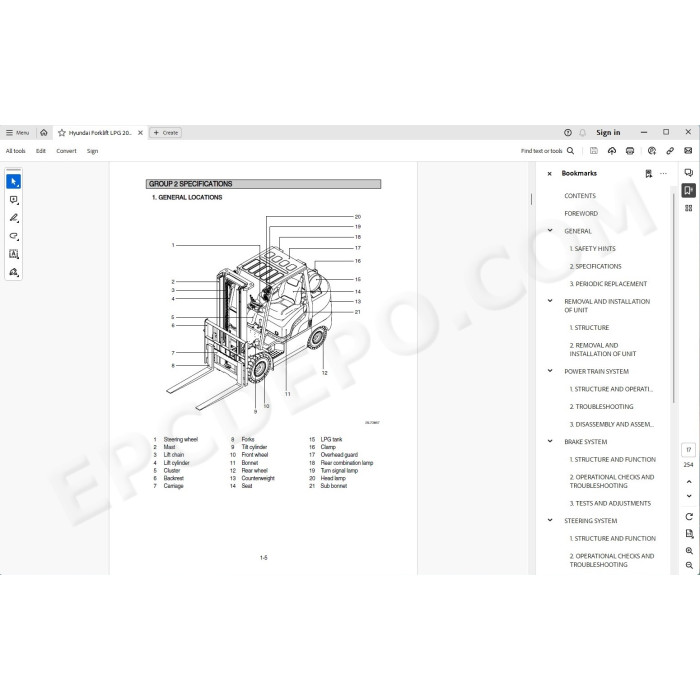 Hyundai Forklift LPG 20L-7 25L-7 30L-7 20G-7 25G-7 30G-7 service manual