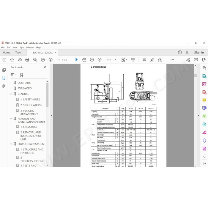 Hyundai Forklift 15LC-7 18LC-7 20LCA-7 service & repair manual