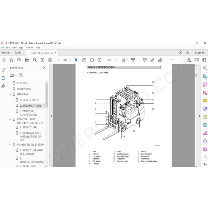 Hyundai Forklift 15LC-7A 18LC-7A 20LC-7A service & repair manual
