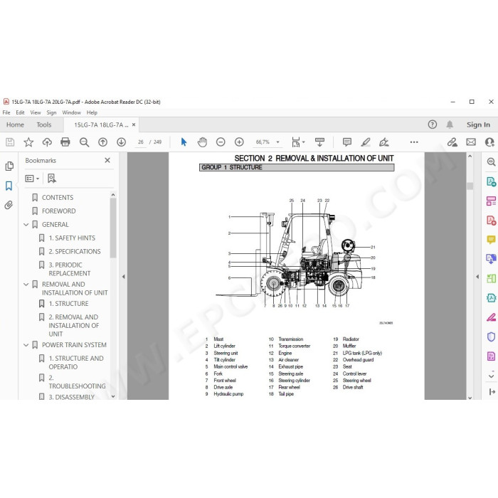Hyundai Forklift 15L-7A 18L-7A 20L-7A service & repair manual