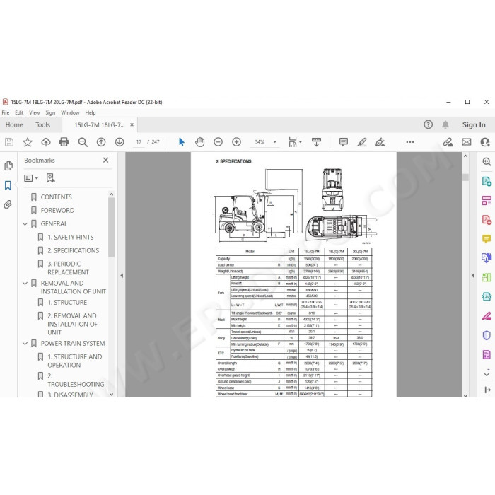 Hyundai Forklift 15LG-7M 18LG-7M 20LG-7M service & repair manual