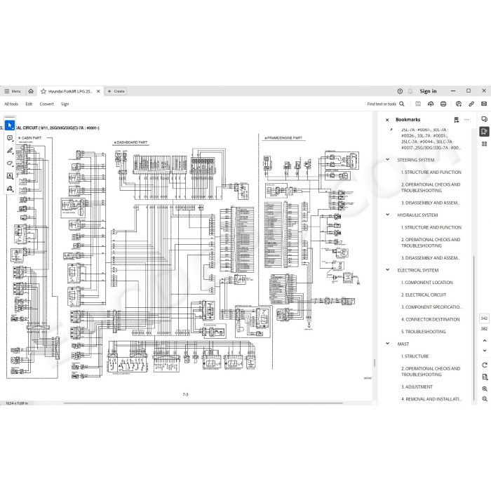 Hyundai Forklift 25L-7A 30L-7A 33L-7A 25G-7A 30G-7A 33G-7A 25LC-7A 30LC-7A service manual