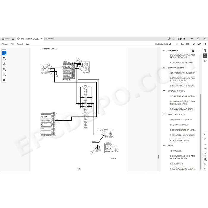 Hyundai Forklift 25L-7M 30L-7M 33L-7M 25G-7M 30G-7M 33G-7M service manual