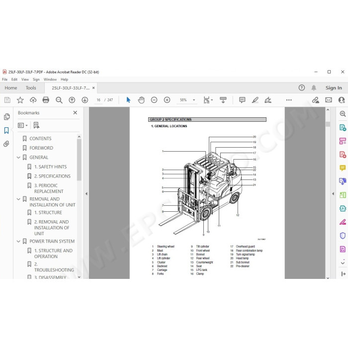Hyundai Forklift 25LF-7 30LF-7 33LF-7 service & repair manual