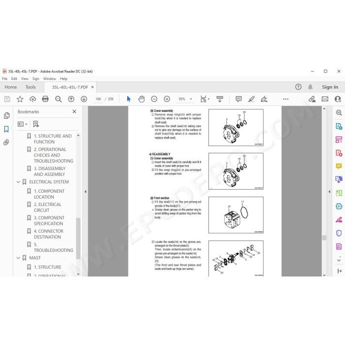 Hyundai Forklift 35L-7 40L-7 45L-7 service & repair manual