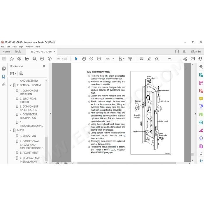 Hyundai Forklift 35L-7 40L-7 45L-7 service & repair manual
