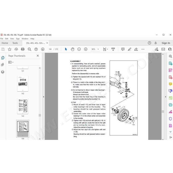 Hyundai Forklift 35L-7A 40L-7A 45L-7A 50L-7A service & repair manual