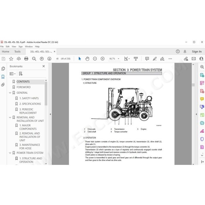 Hyundai Forklift 35L-9 40L-9 45L-9 50L-9 service & repair manual