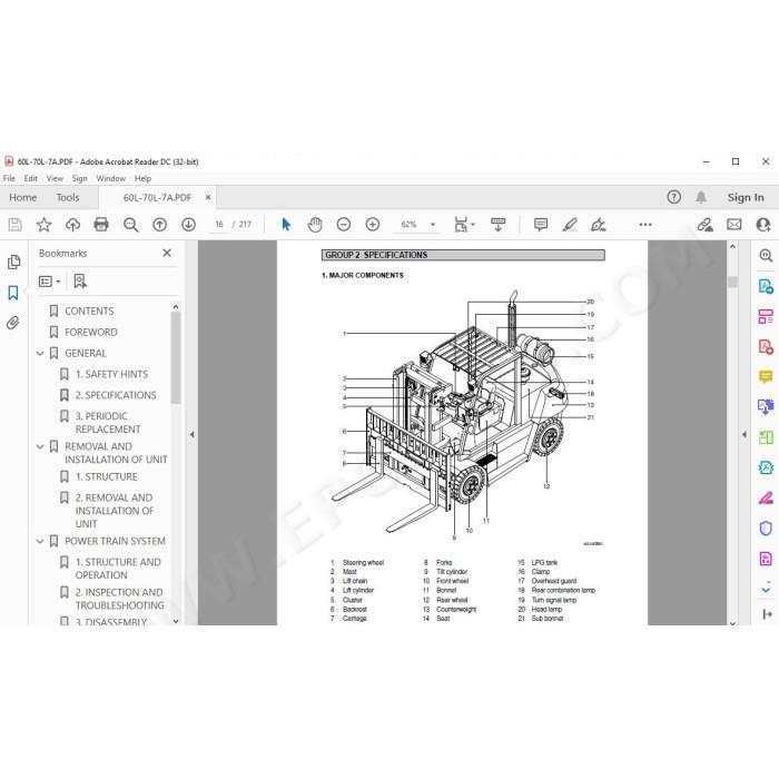 Hyundai Forklift 60L-7A 70L-7A service & repair manual