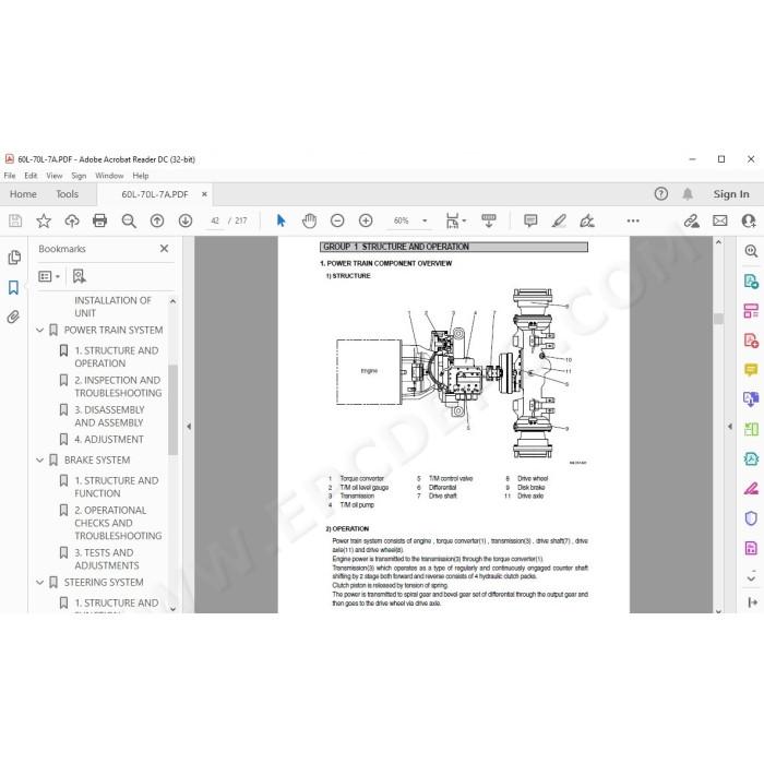 Hyundai Forklift 60L-7A 70L-7A service & repair manual