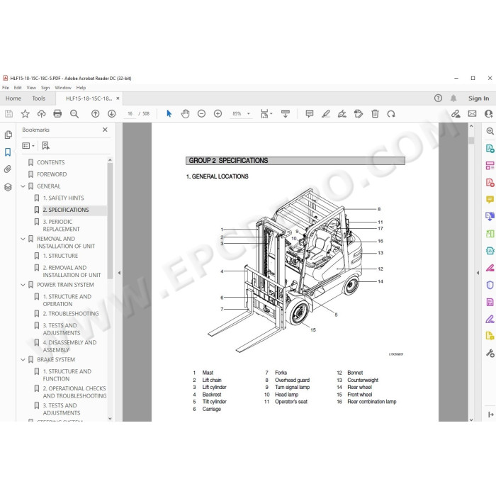 Hyundai Forklift HLF 15-5 18-5 15C-5 18C-5 service & repair manual