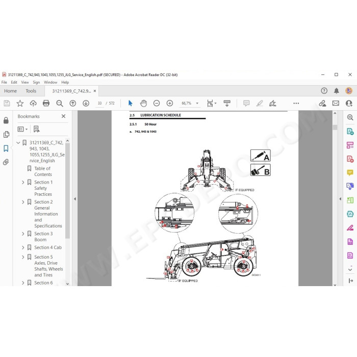 JLG Telehandler 1043 service manual
