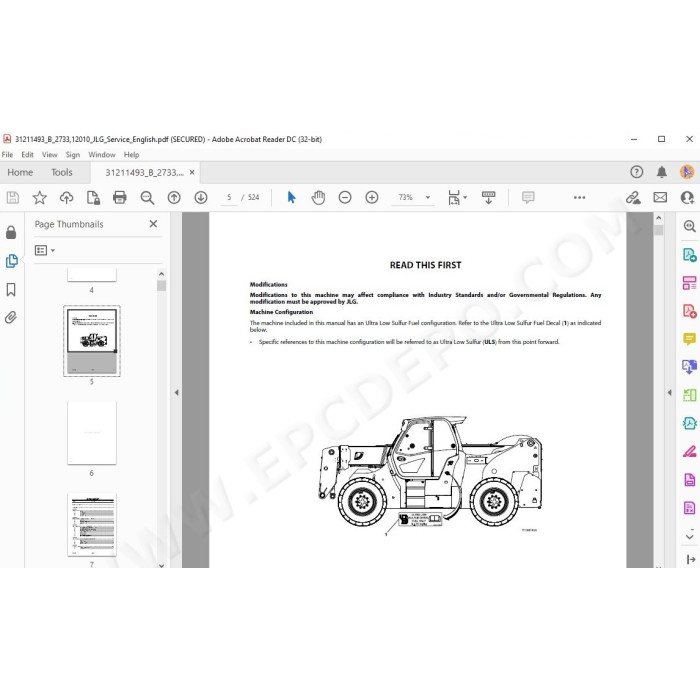 JLG Telehandler 12010 service manual