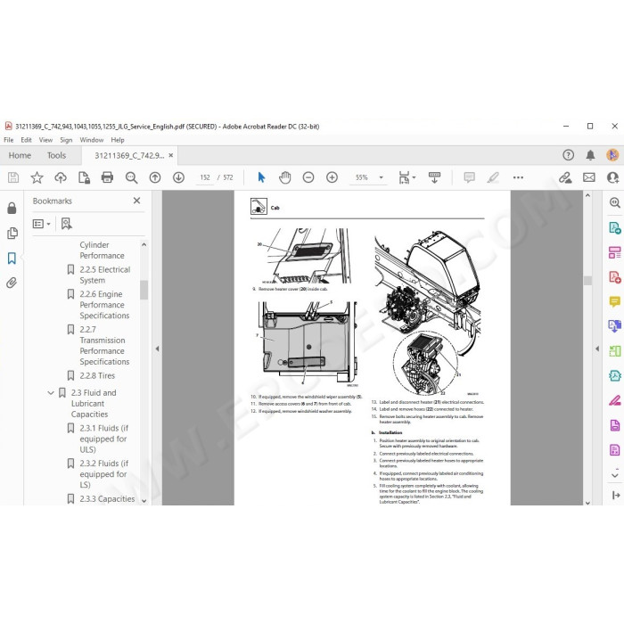 JLG Telehandler 1255 service manual