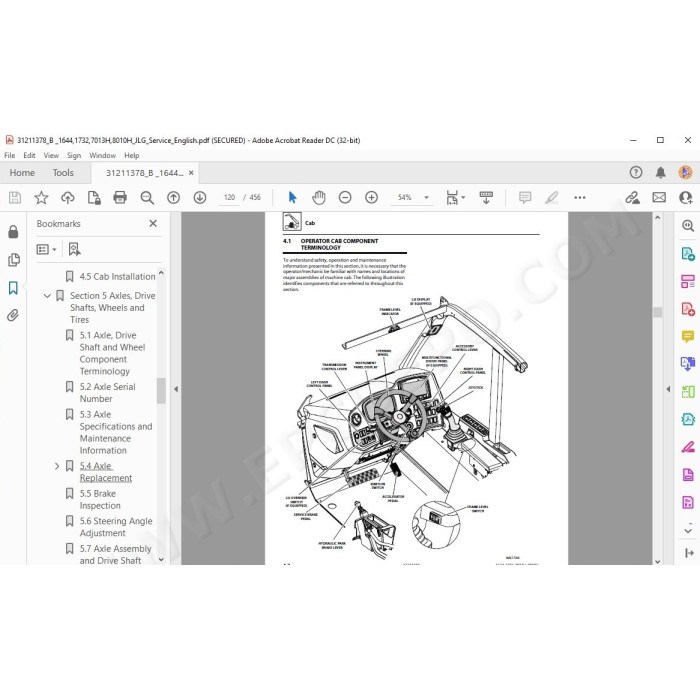 JLG Telehandler 1644 service manual