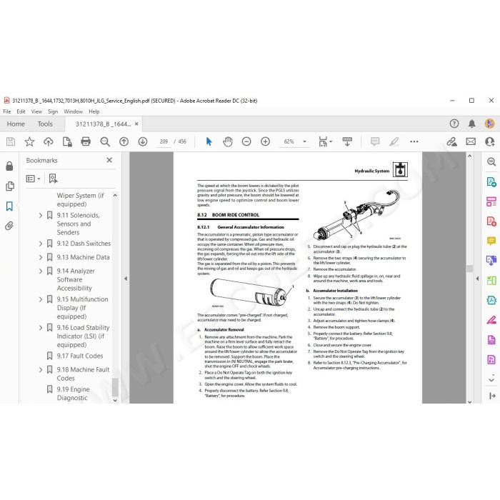 JLG Telehandler 1732 service manual
